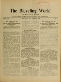 The Bicycling World, Vol 42, No 3 cover