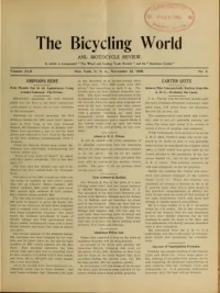 The Bicycling World, Vol 42, No 8 cover
