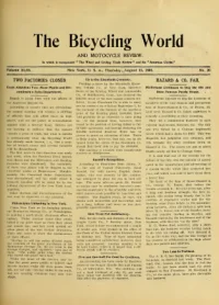 The Bicycling World, Vol 43, No 20 cover