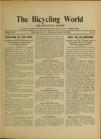 The Bicycling World, Vol 44, No 16 cover