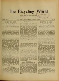 The Bicycling World, Vol 44, No 20 cover