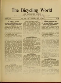 The Bicycling World, Vol 44, No 26 cover
