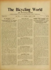 The Bicycling World, Vol 45, No 20 cover