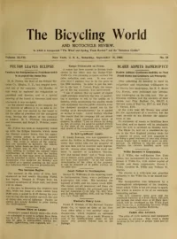 The Bicycling World, Vol 47, No 25 cover