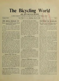 The Bicycling World, Vol 49, No 8 cover