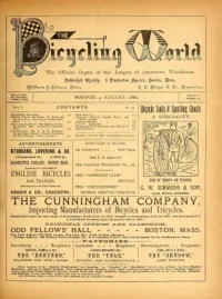 The Bicycling World, Vol 5, No 13 cover