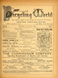 The Bicycling World, Vol 5, No 16 cover