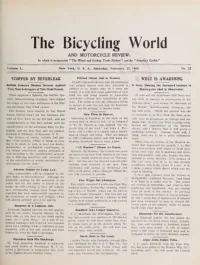 The Bicycling World, Vol 50, No 22 cover