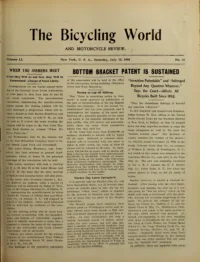 The Bicycling World, Vol 51, No 16 cover