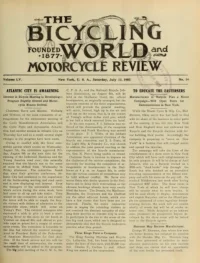 The Bicycling World, Vol 55, No 16 cover