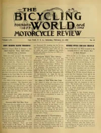The Bicycling World, Vol 56, No 21 cover