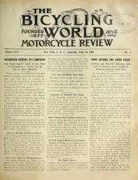 The Bicycling World, Vol 57, No 13 cover