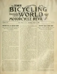The Bicycling World, Vol 57, No 20 cover