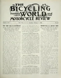 The Bicycling World, Vol 58, No 20 cover