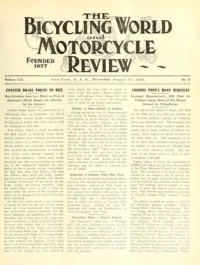 The Bicycling World, Vol 59, No 22 cover