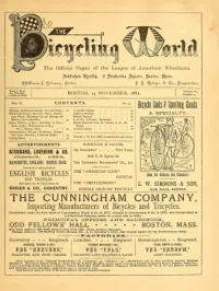 The Bicycling World, Vol 6, No 3 cover
