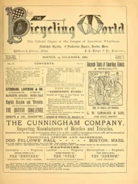 The Bicycling World, Vol 6, No 8 cover