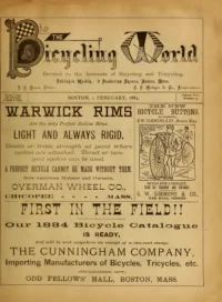 The Bicycling World, Vol 8, No 13 cover