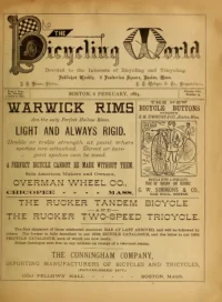 The Bicycling World, Vol 8, No 14 cover