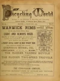 The Bicycling World, Vol 8, No 16 cover