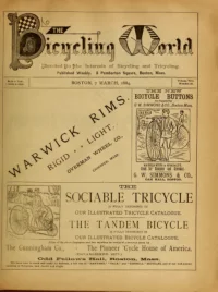 The Bicycling World, Vol 8, No 18 cover