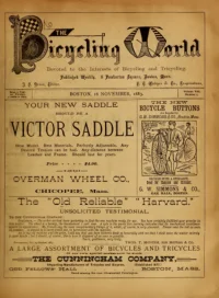 The Bicycling World, Vol 8, No 2 cover
