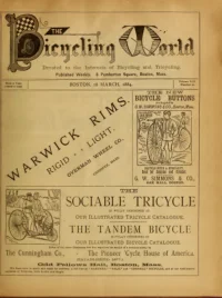 The Bicycling World, Vol 8, No 21 cover