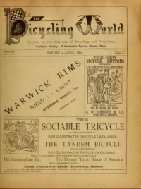 The Bicycling World, Vol 8, No 22 cover