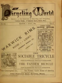 The Bicycling World, Vol 8, No 23 cover