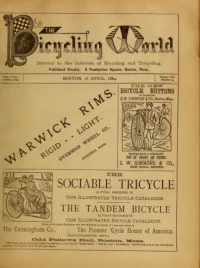 The Bicycling World, Vol 8, No 24 cover