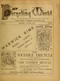 The Bicycling World, Vol 8, No 25 cover