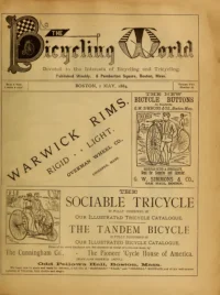The Bicycling World, Vol 8, No 26 cover