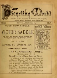 The Bicycling World, Vol 8, No 6 cover