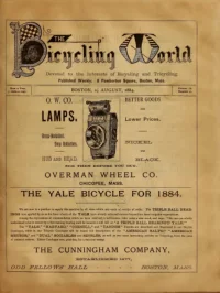The Bicycling World, Vol 9, No 17 cover