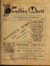 The Bicycling World, Vol 9, No 2 cover