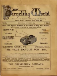 The Bicycling World, Vol 9, No 24 cover