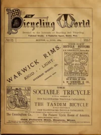 The Bicycling World, Vol 9, No 6 cover