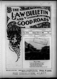 L. A. W. Bulletin and Good Roads, Vol 23, No 11 cover