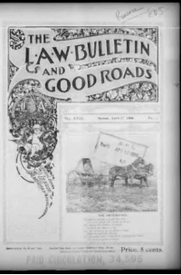 L. A. W. Bulletin and Good Roads, Vol 23, No 16 cover
