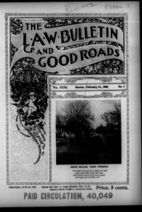 L. A. W. Bulletin and Good Roads, Vol 23, No 8 cover