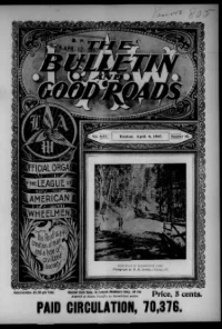 L. A. W. Bulletin and Good Roads, Vol 25, No 15 cover