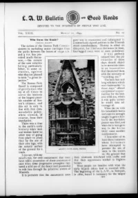 L. A. W. Bulletin and Good Roads, Vol 29, No 10 cover