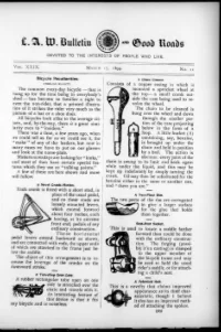 L. A. W. Bulletin and Good Roads, Vol 29, No 11 cover