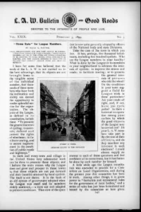 L. A. W. Bulletin and Good Roads, Vol 29, No 5 cover