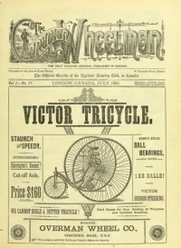 The Canadian Wheelman, Vol 1, No 11 cover