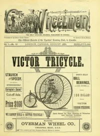 The Canadian Wheelman, Vol 1, No 12 cover
