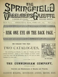 The Springfield Wheelmens Gazette, Vol 2, No 10 cover