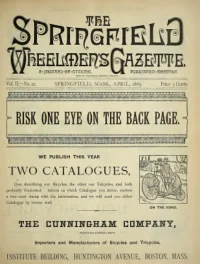 The Springfield Wheelmens Gazette, Vol 2, No 12 cover