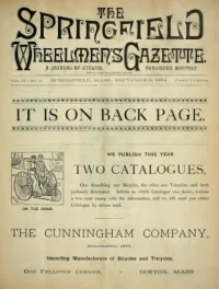 The Springfield Wheelmens Gazette, Vol 2, No 5 cover