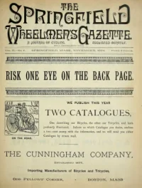 The Springfield Wheelmens Gazette, Vol 2, No 7 cover